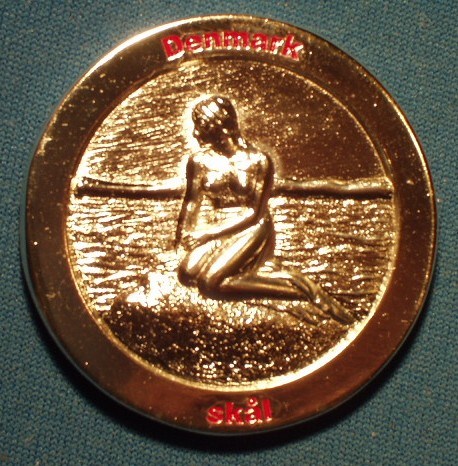 Uofficiel dansk geocoin med den lille havfrue